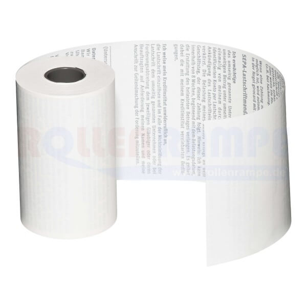 Thermo - Lastschriftrolle phenolfrei 57/35/12 -15m, stehend mit Lastschrifttext