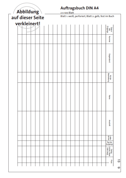 Auftragsbücher A4 - 2x100 Blatt weiß/gelb